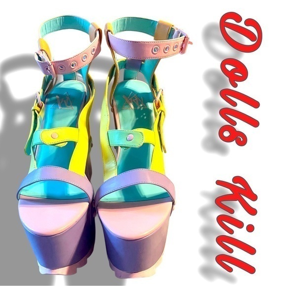 Dolls Kill X Y.R.U Pastel Nightcall Platforms’ 3” lift, 6.5” total heels 🔥EUC🔥 - Picture 2 of 9